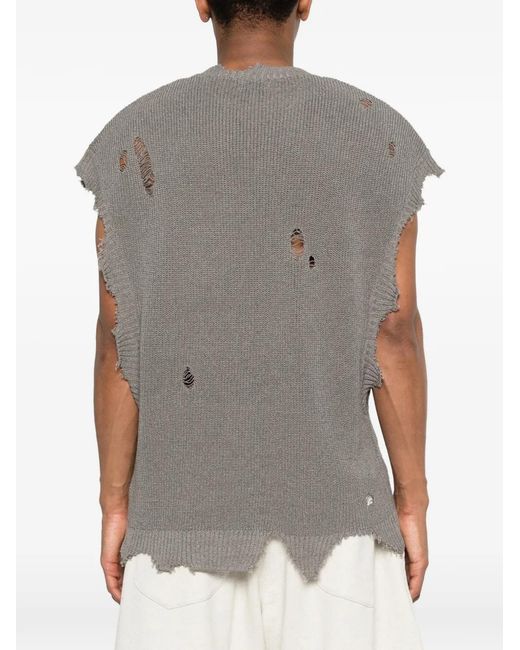 KHOKI Gray Distressed Pocket T-Shirt for men