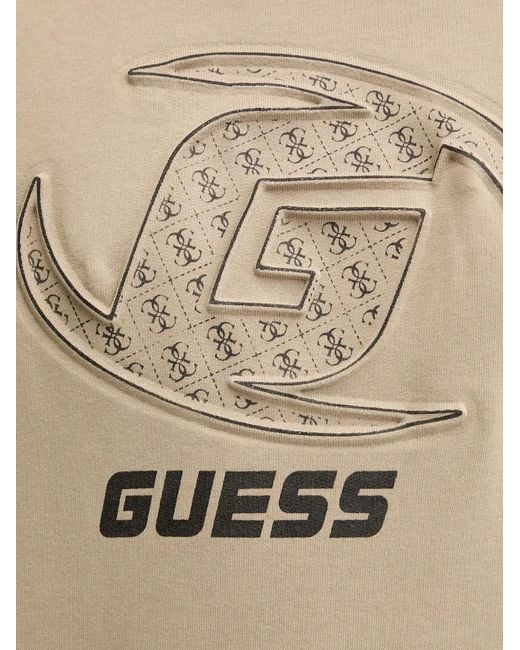 Guess Natural Logo-Print Pouch-Pocket Hoodie for men