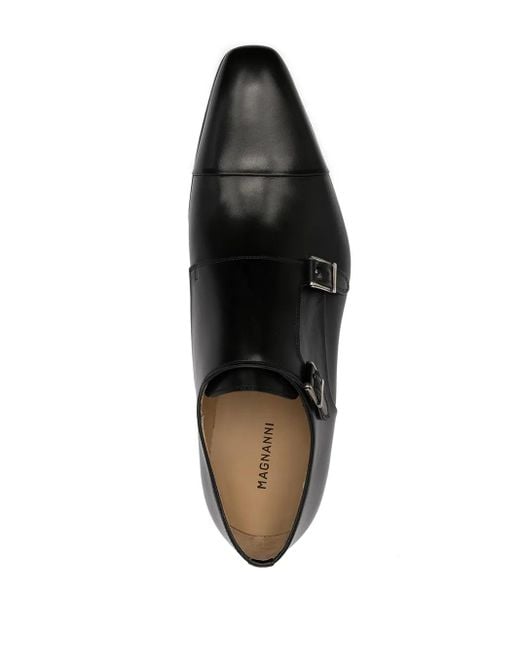 Monks Con Doppia Fibbia di Magnanni Shoes in Black da Uomo