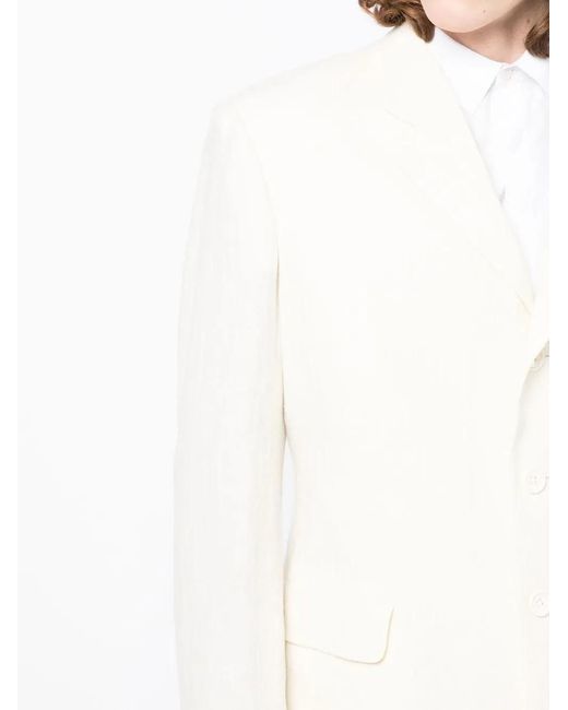 Yohji Yamamoto White Single-Breasted Blazer for men