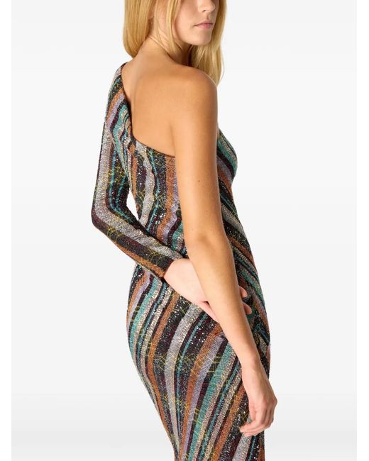 missoni one shoulder maxi dress Missoni single-shoulder Maxi Dress | Red