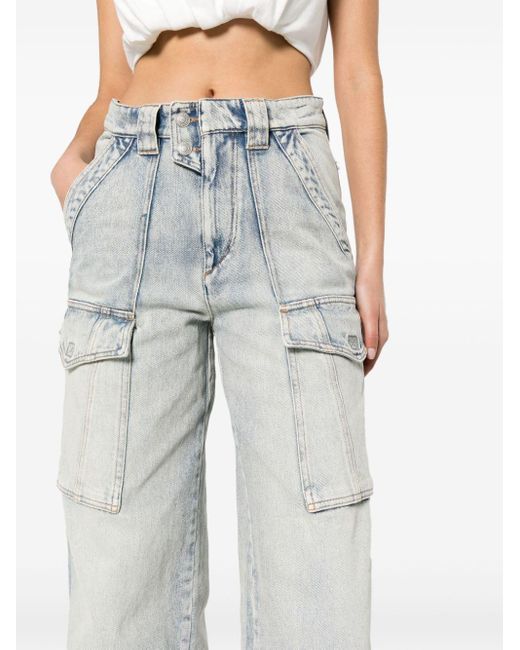 Isabel Marant Gray Ausgeblichene Heilani Mid-Rise-Jeans
