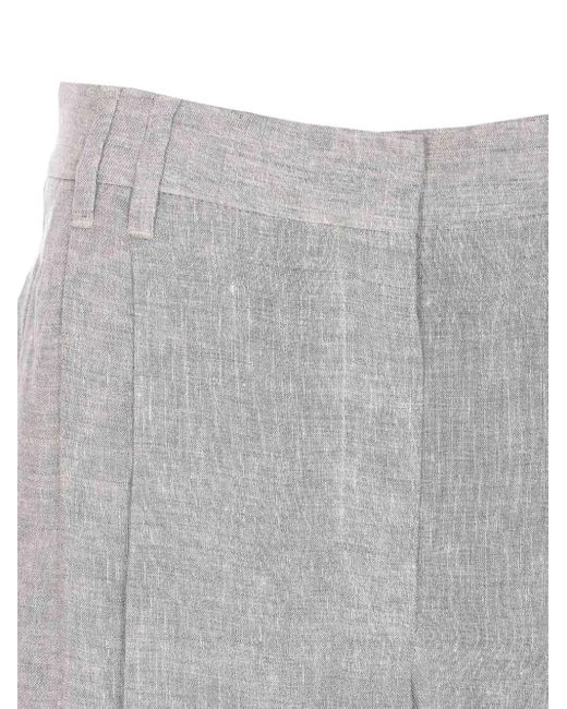Brunello Cucinelli Gray Pressed-Crease Trousers