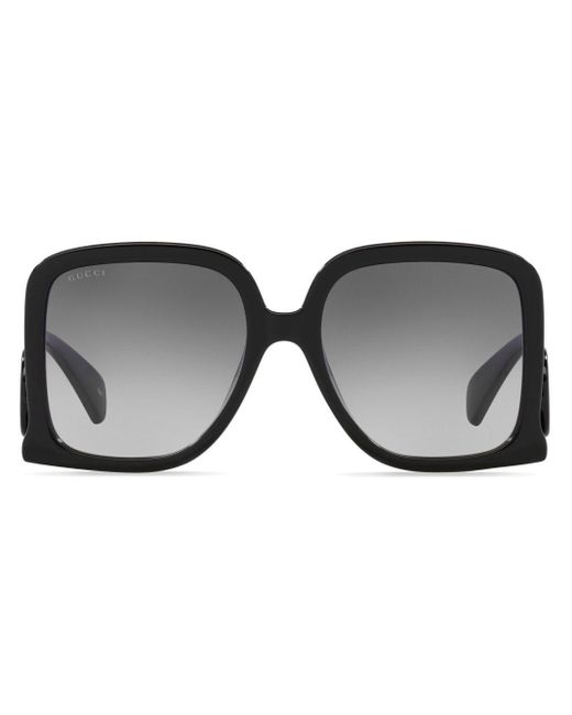 Gucci Black Interlocking-g Oversize-frame Sunglasses