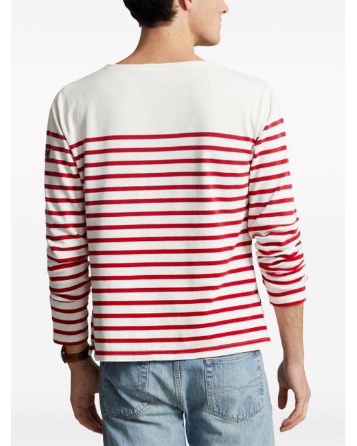 Polo Ralph Lauren Red Stripe-pattern Cotton T-shirt for men