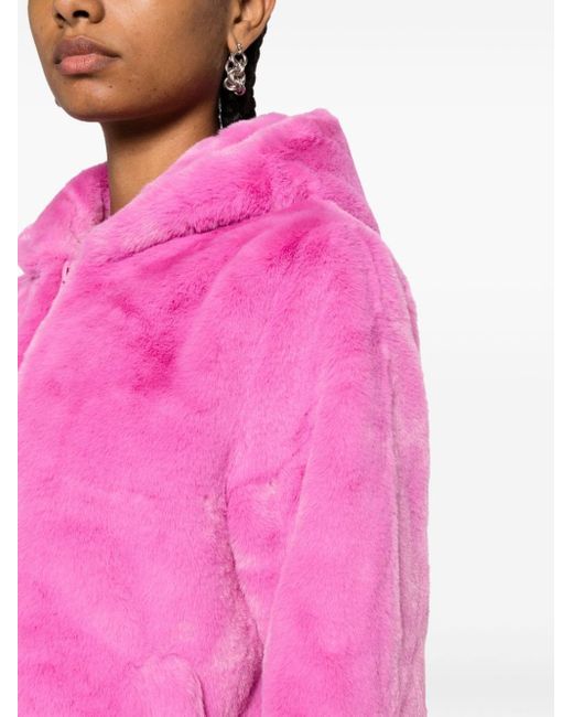 Paris Faux Fur Coat in Pink