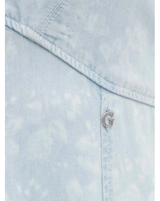 Guess Blue V-Neck Denim Maxi Dress