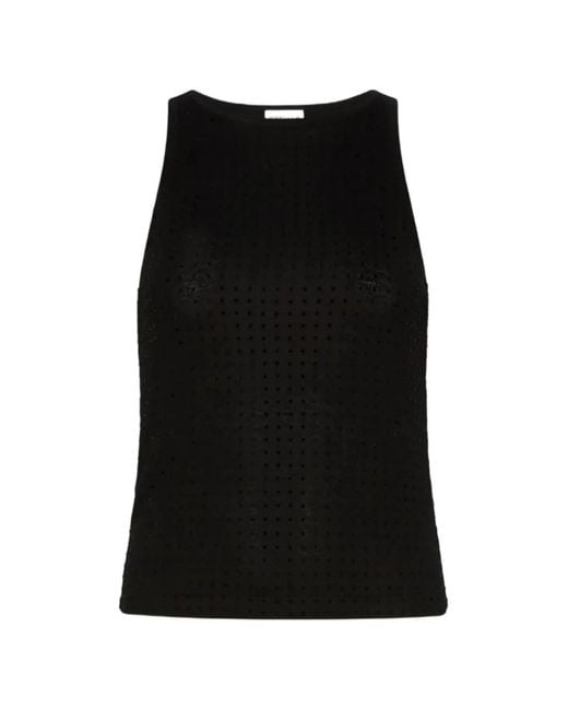 Marella Black Rhinestone-Embellished Sleeveless Top