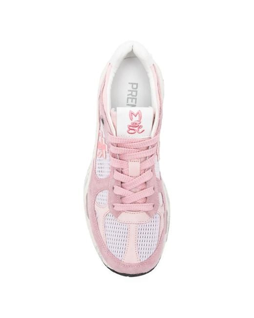 Premiata Pink Mased Panelled Sneakers