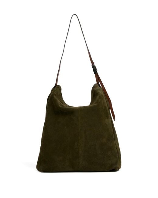 Maison Margiela Black Suede Drawstring Shoulder Bag
