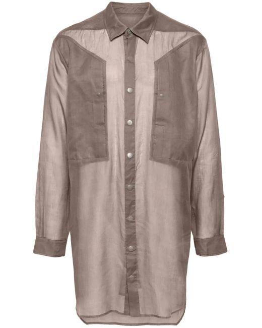 Rick Owens Brown Jumbo Sheer Shirt for men