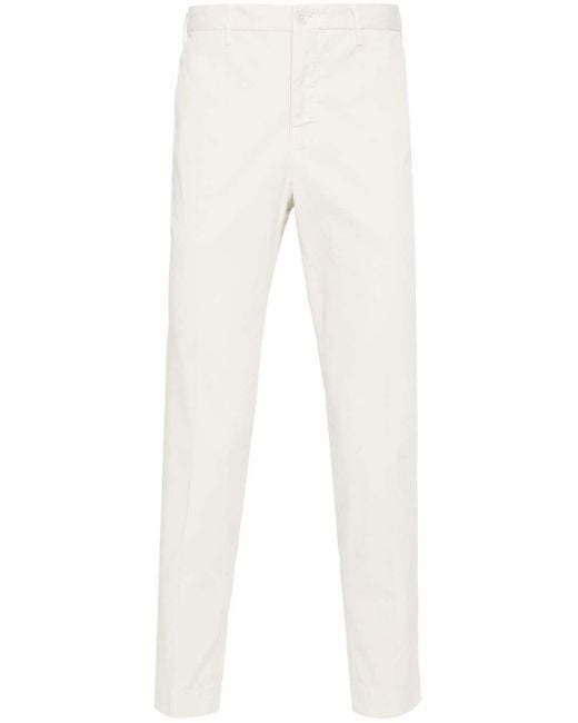Incotex White Tapered Cotton Chino Trousers for men