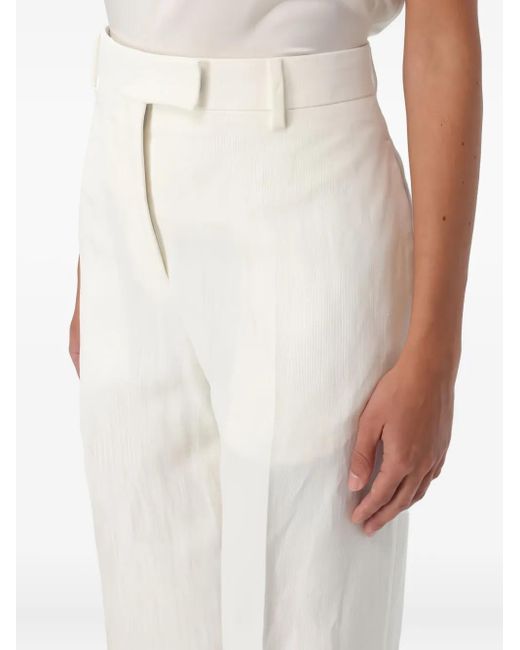 Ferragamo White Hose mit Bügelfalten