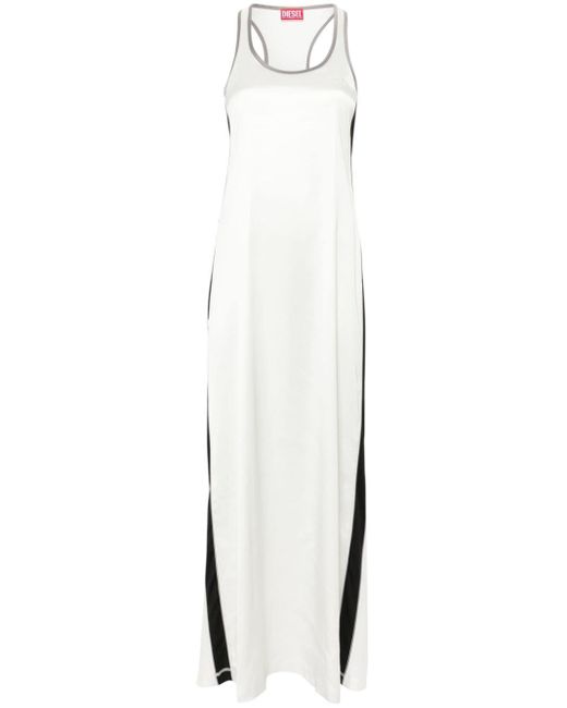 DIESEL Satijnen Maxi-jurk in het White