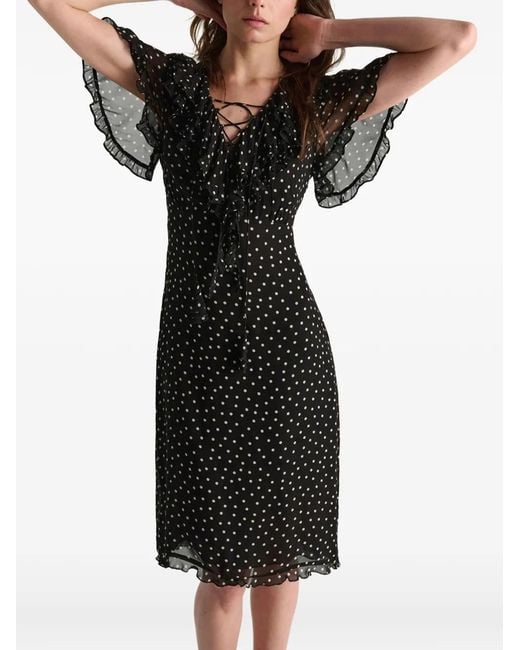 Dorothee Schumacher Black Dancing Dots Midi Dress