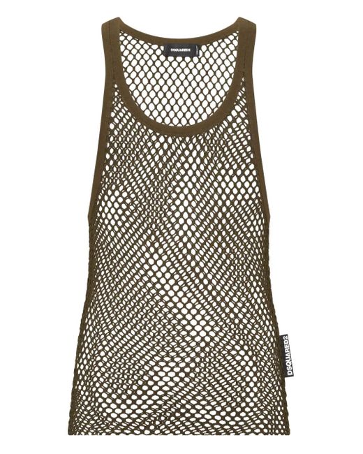 DSquared² Brown Vogatore Mesh Tank Top for men