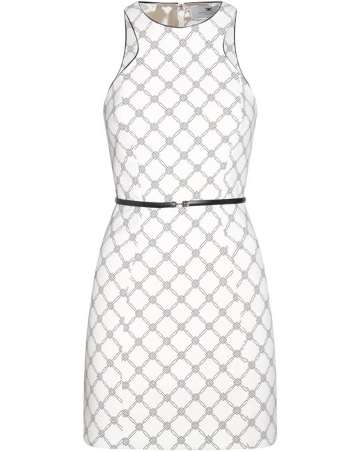 Elisabetta Franchi White Stretchy Polyester Blend Dress