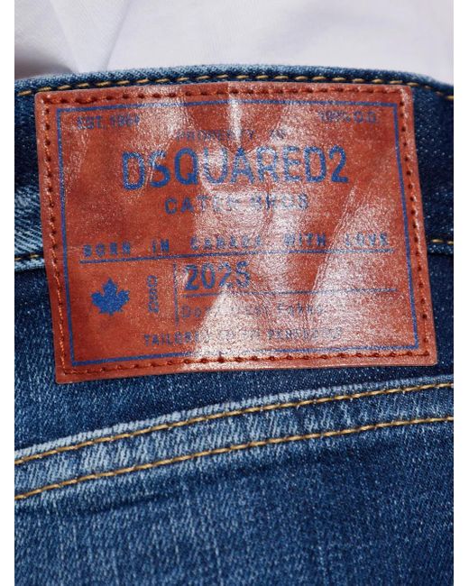 DSquared² Blue D2 Twisted Distressed Jeans