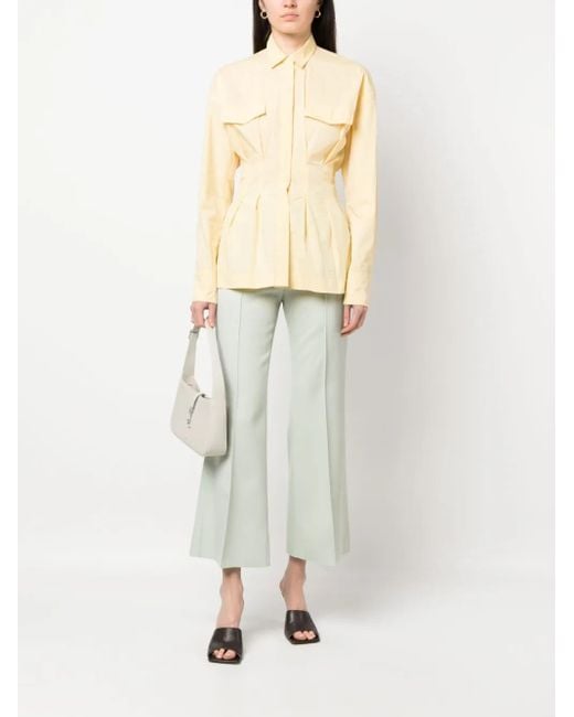 Lanvin White Cropped Flared Trousers