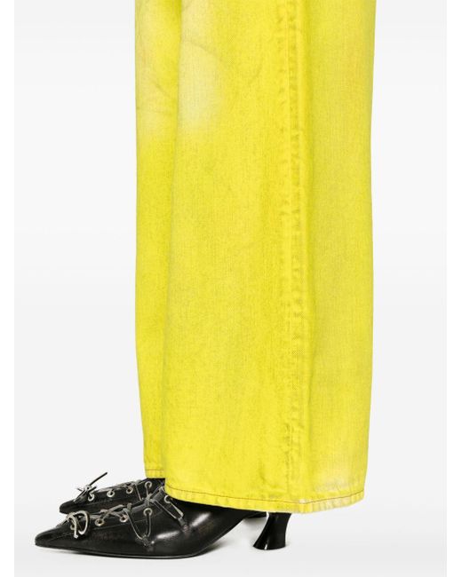 Acne Yellow 1981f Low-rise Wide-leg Jeans