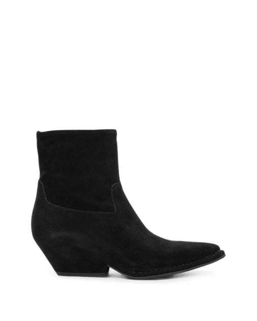 Roberto Del Carlo Black Suede Pointed-Toe Ankle Boots