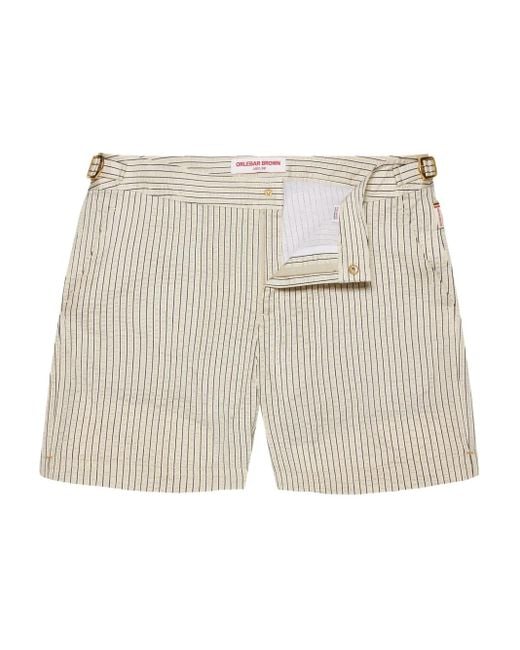 Orlebar Brown White Bulldog Stripe Swim Shorts for men