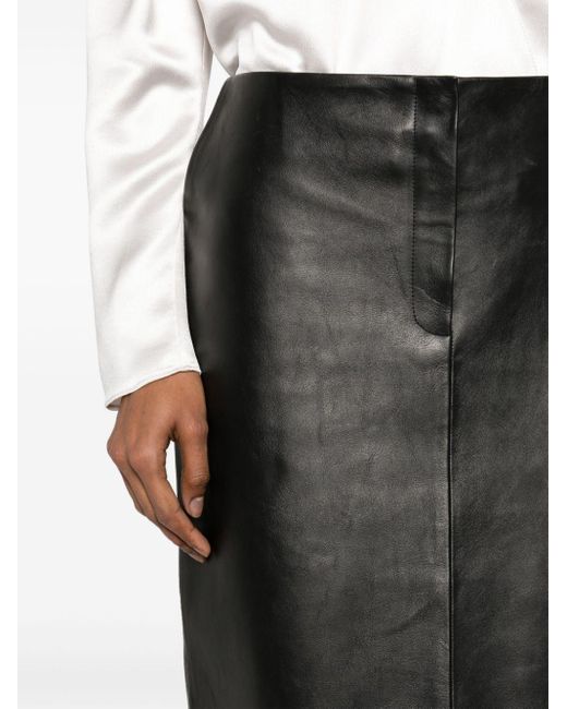 Falda de tubo con detalle fruncido Magda Butrym de color Black