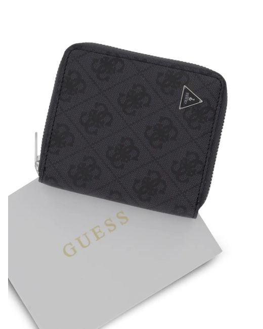 Guess Black Portefeuille Milano À Plaque Logo for men