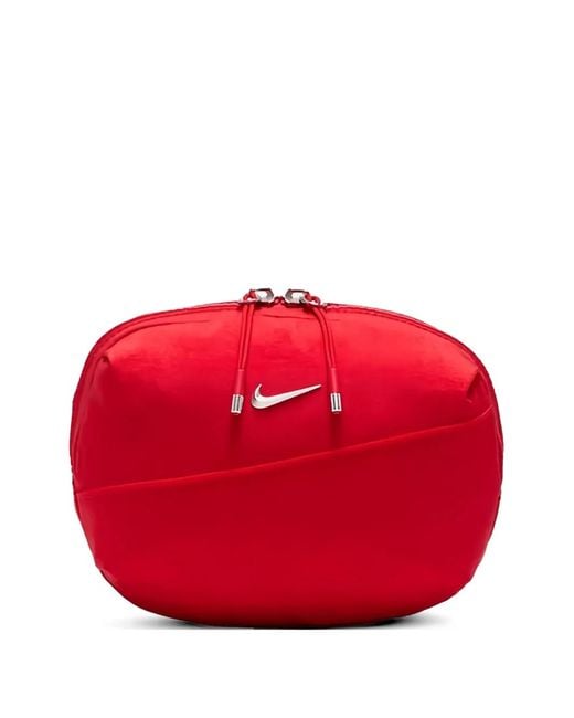 Nike Red Aura Logo-Plaque Belt Bag for men
