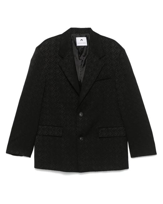 MARINE SERRE Black Moon Diamond-Jacquard Blazer for men