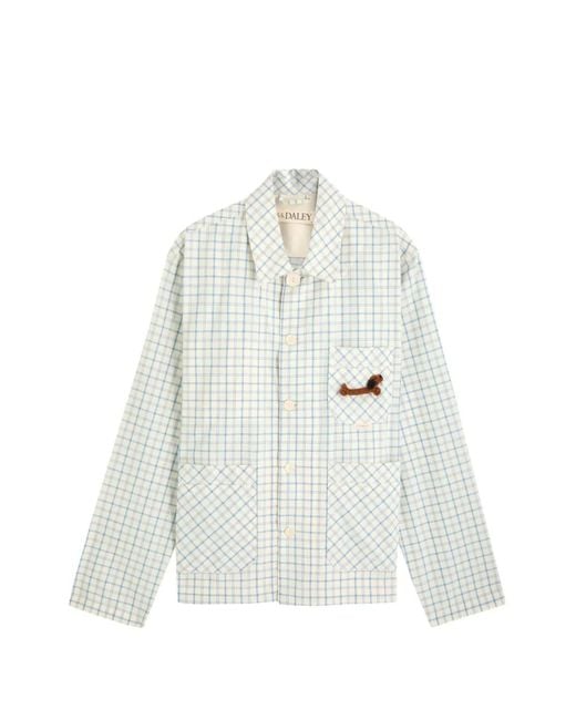S.S.Daley White Clarence Check-Pattern Dog-Patch Shirt for men