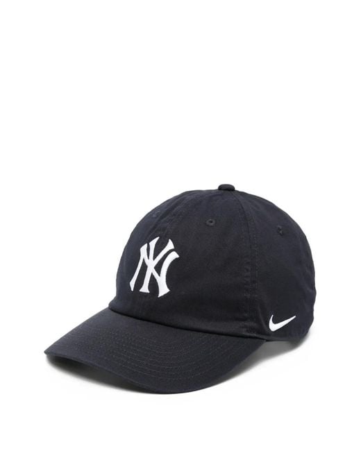 Nike Blue X New York Yankees Logo-Embroidered Baseball Cap for men