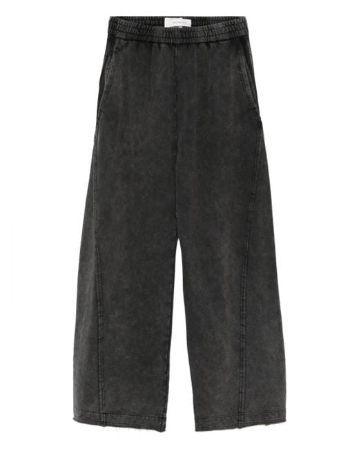 Feng Chen Wang Gray Elasticated-Waistband Washed Track Pants