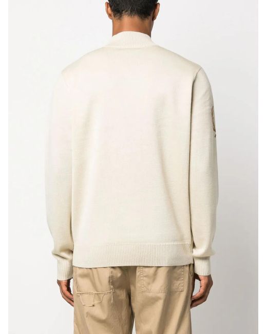Fred Perry White Mock-Neck Wool-Blend Jumper for men