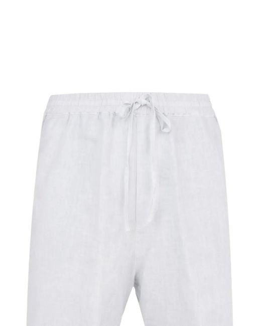 120% Lino White Bermuda À Lien De Resserrage for men