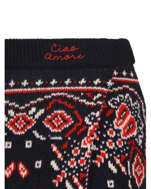 Giada Benincasa Blue Gonna Soho Bandana-Print Midi Skirt