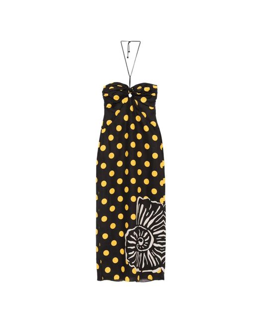 Cala De La Cruz White Leda Polka-Dot Midi Dress