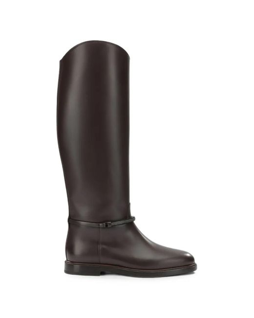 Brunello Cucinelli Black Monili-Embellished Leather Boots