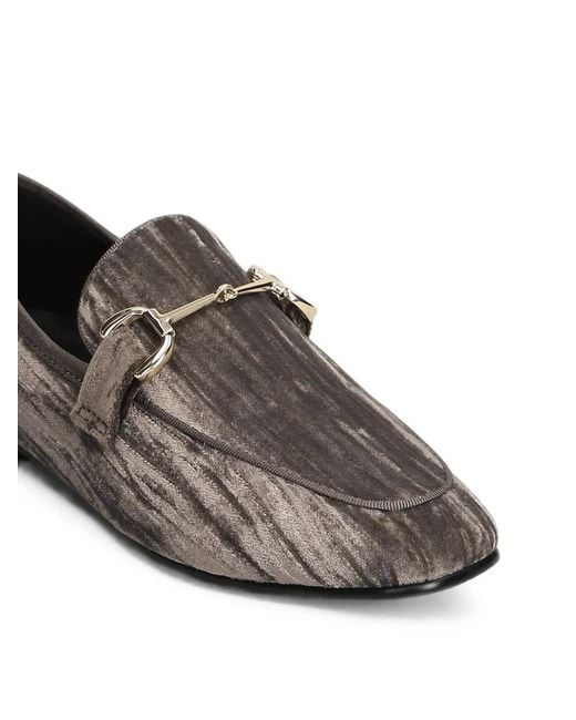 Bibi Lou Gray Ashe Horsebit-Detail Velvet Loafers