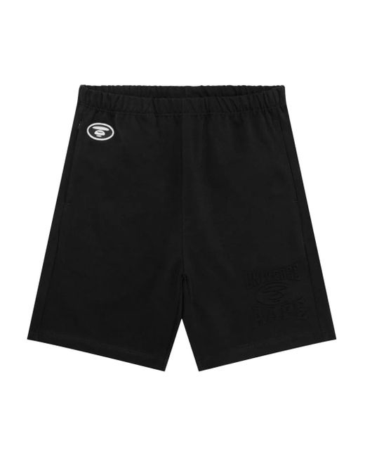 Bermudas con parche del logo Aape By A Bathing Ape de hombre de color Black