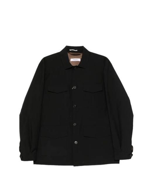 Grayed Black Voyager Buttoned Overshirt for men