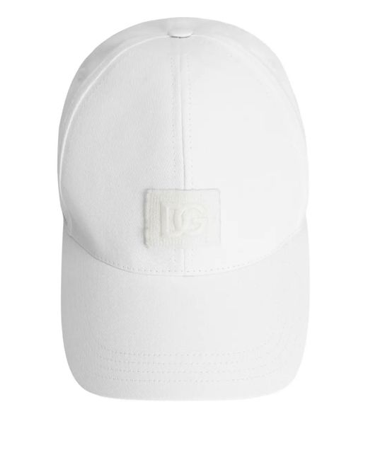Dolce & Gabbana White Logo-Patch Baseball Cap for men