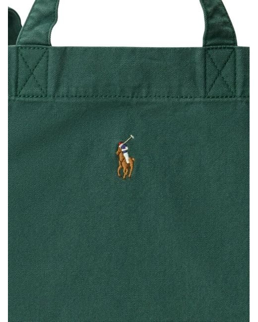 Polo Ralph Lauren Pony Logo-Embroidered Tote Bag in Green for Men