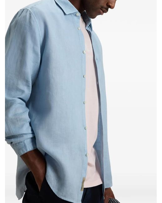 Woolrich Linnen Overhemd in het Blue voor heren