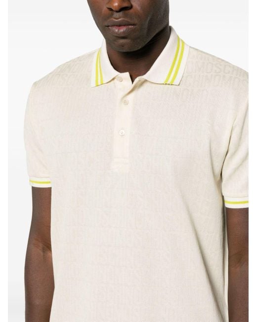 Camisa con logo en jacquard Moschino de hombre de color Natural