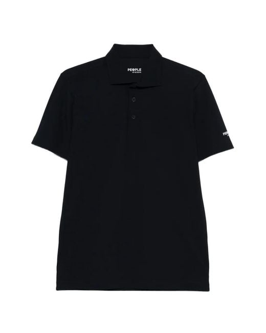 People Of Shibuya Black Logo-Print Polo Shirt for men