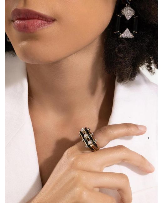 David Webb Natural Wave Studlette Diamond Ring