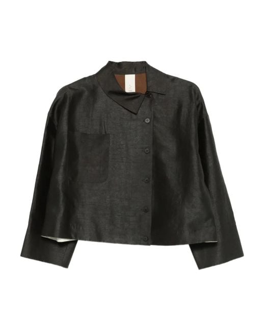 SOH Black Asymmetric Shirt