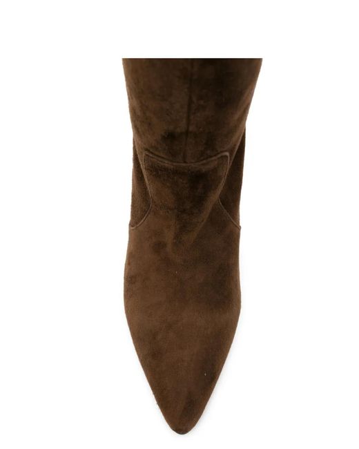 ADRIANNA FERETTI Brown Pointed-Toe Suede Boots