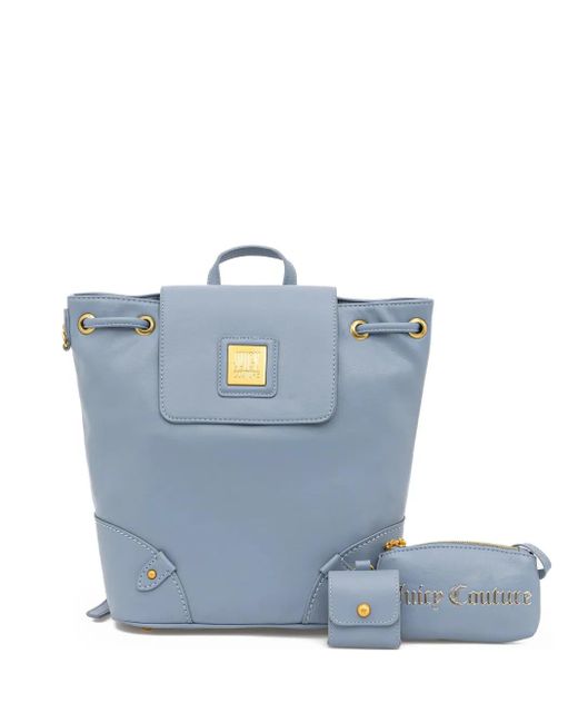 Juicy Couture Blue Drawstring Flap Backpack